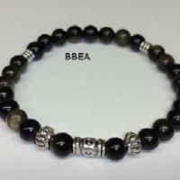 Bracelet obsidienne doree 11 