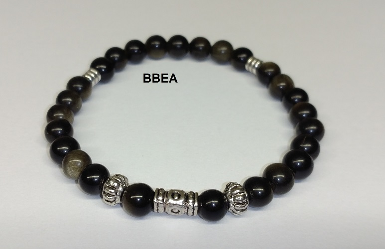 Bracelet obsidienne doree 2