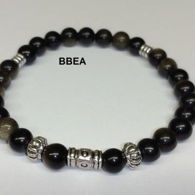 Bracelet obsidienne doree 2