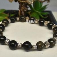 Bracelet obsidienne doree 3 1