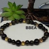 Bracelet obsidienne doree 7 