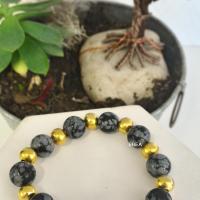 Bracelet obsidienne neige 1