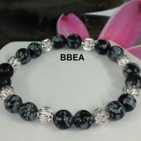 Bracelet obsidienne neige 4