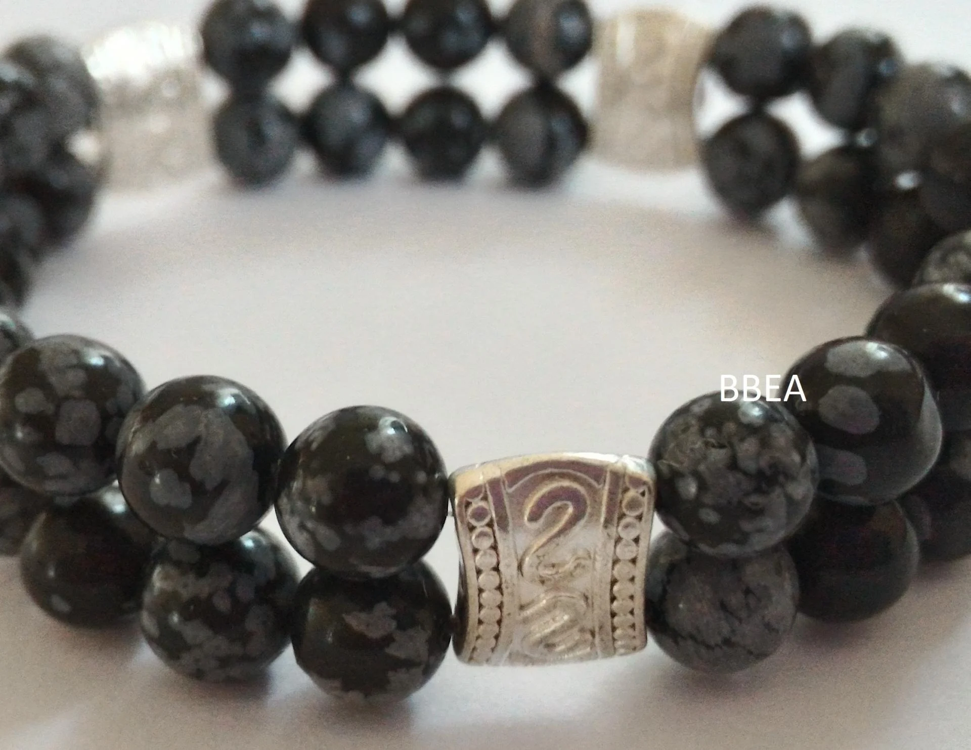 Bracelet obsidienne neige 5