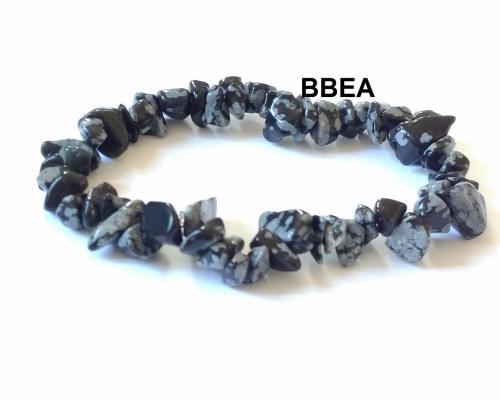 Bracelet obsidienne neige chips