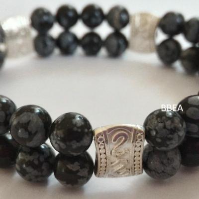 Bracelet obsidienne neige