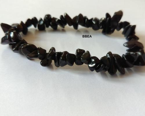 Bracelet obsidienne noire chips 1