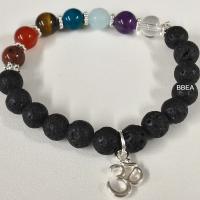 Bracelet pierre de lave et 7 chakras 1 