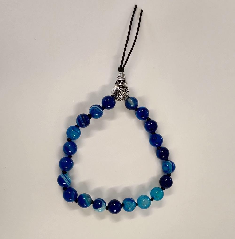 Bracelet tibetain agate bleue 1