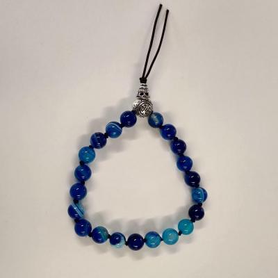 Bracelet tibetain agate bleue