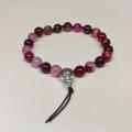 Bracelet tibetain agate teintee rose