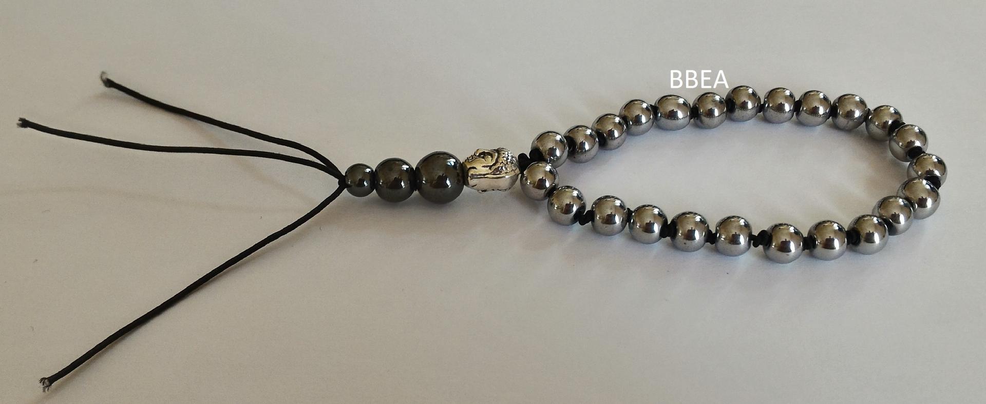 Bracelet tibetain hematite teinee grise
