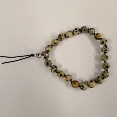 Bracelet tibetain jaspe dalmatien 2 