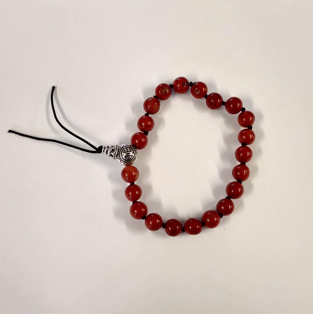 Bracelet tibetain jaspe rouge 1