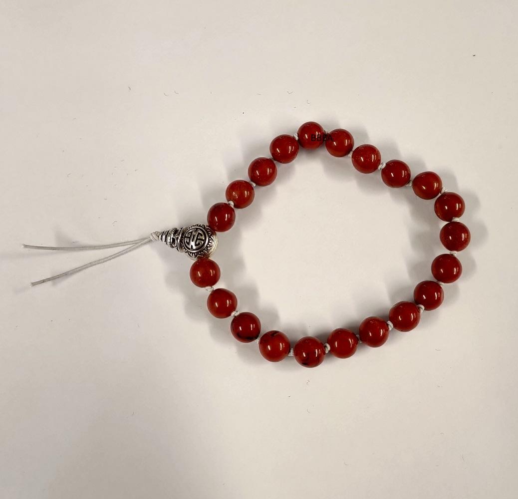 Bracelet tibetain jaspe rouge 2 
