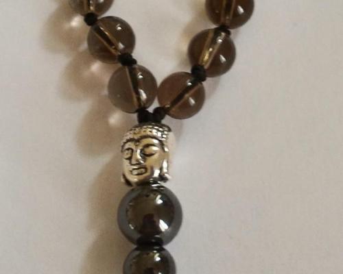 Bracelet tibetain quartz fume