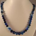 Collier agate teintee bleue 8 1