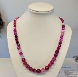Collier agate teintee rose 9