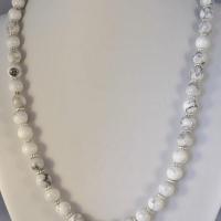 Collier howlite 8 mm et rondelles