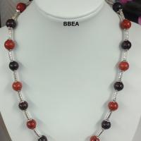 Collier jaspe rouge et brechia 2 