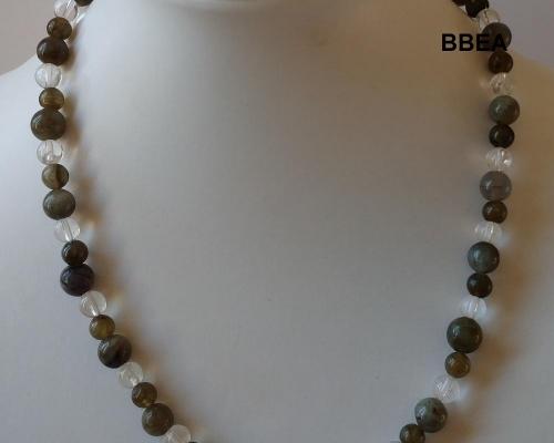 Collier labradorite et cristal de roche 1