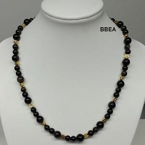 Collier obsidienne doree 1