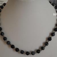 Collier obsidienne neige