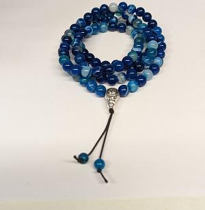 Mala agate teintee bleue