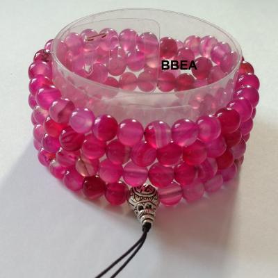 Mala tibetain agate rose 2 