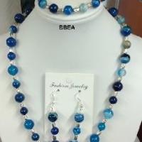 Parure agate teintee bleue 3 