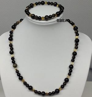 Parure obsidienne doree 1