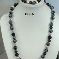 Parure obsidienne neige
