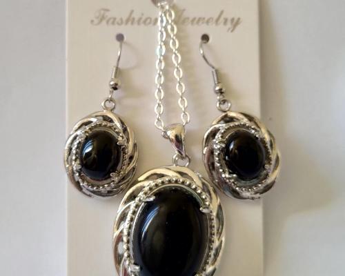 Parure onyx noire