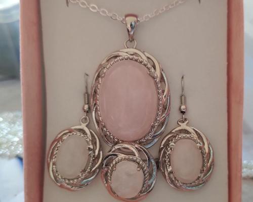Parure quartz rose 2 1