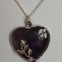 Pendentif amethyste coeur 14 