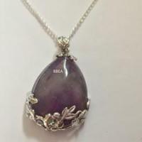 Pendentif amethyste goutte 13 