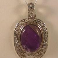 Pendentif amethyste ovale 1 