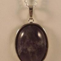 Pendentif amethyste ovale 34 