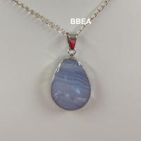 Pendentif calcedoine bleue