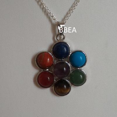 Pendentif fleur 7 chakras 1