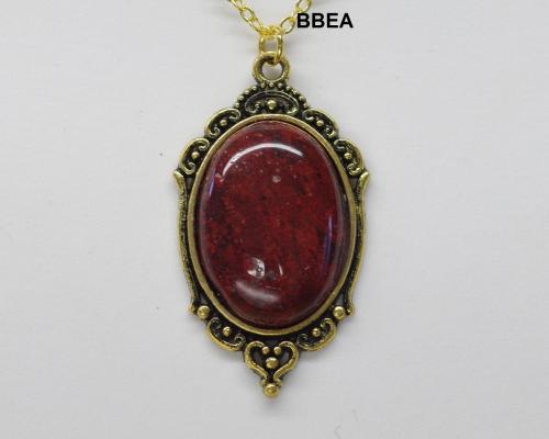 Pendentif jaspe brechia 43x25mm 7 