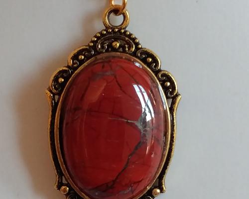 Pendentif jaspe rouge 5 