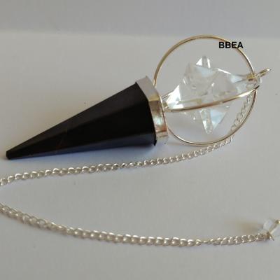 Pendule shungite et merkaba cristal de roche 1